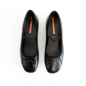 Prada Mary Jane Ballet Flats Size 6 - black leather